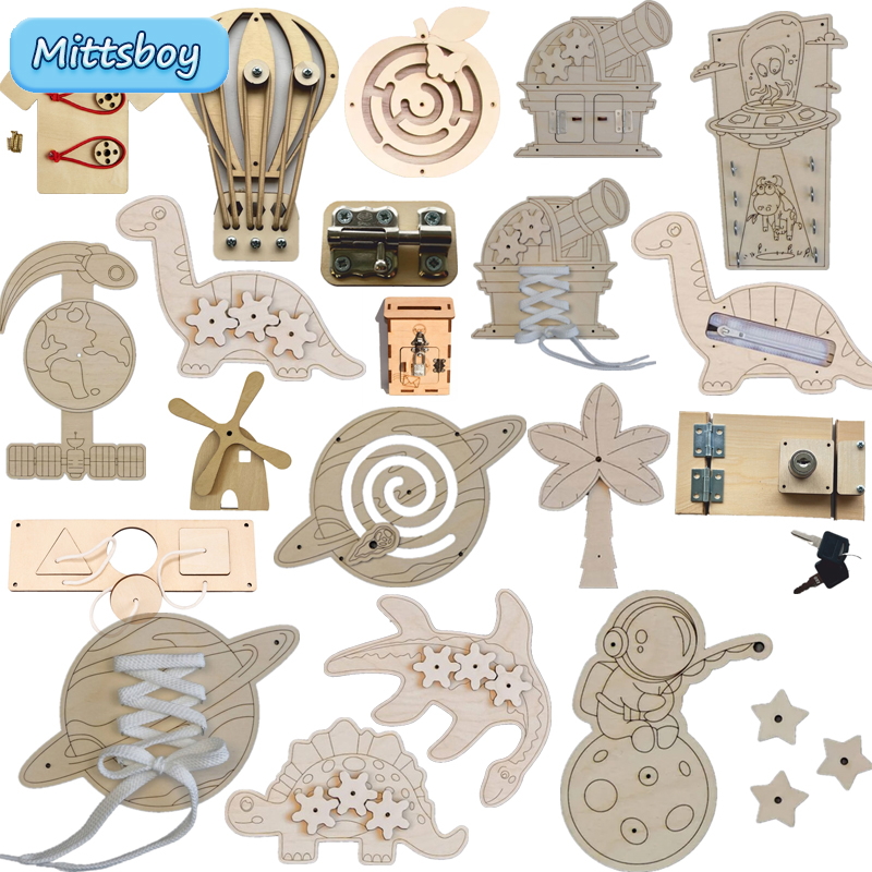 Accesorios de tablero ocupado - Montessori Wooden Busy Board Toddler reseña y precio