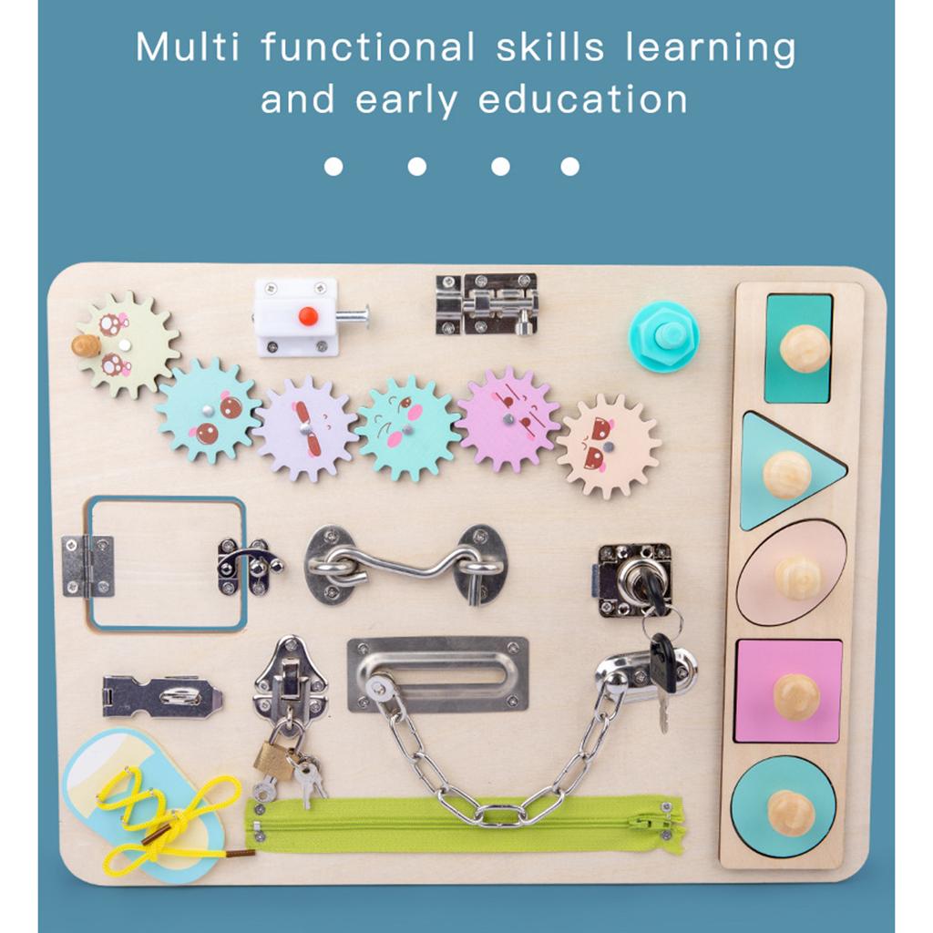 Tablero de actividades para ni - Montessori Wooden Busy Board Toddler reseña y precio