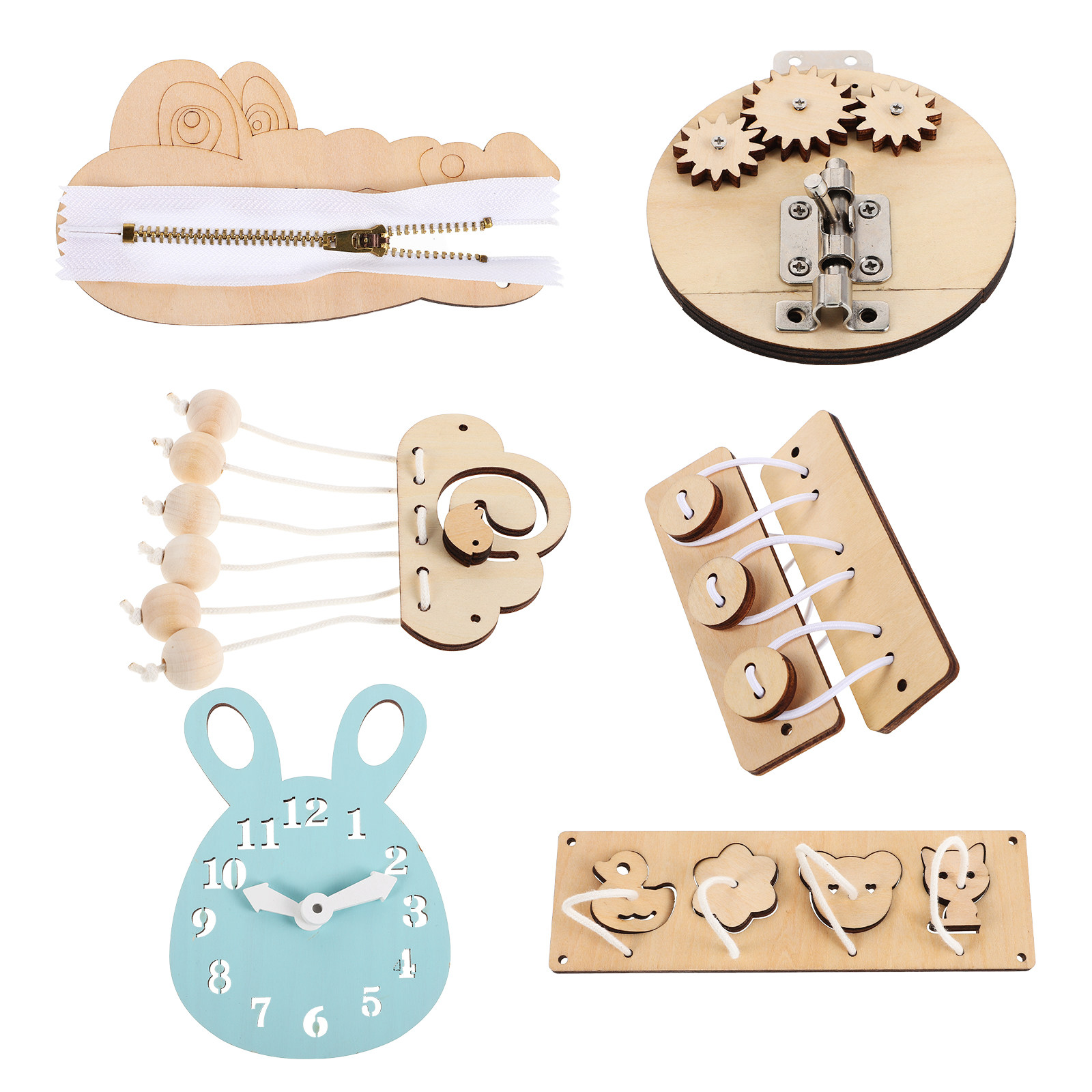 Juego de 6 tableros sensoriale - Montessori Wooden Busy Board Toddler reseña y precio